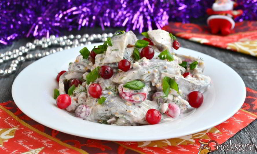 Рецепт сельди в сметанно-клюквенном соусе