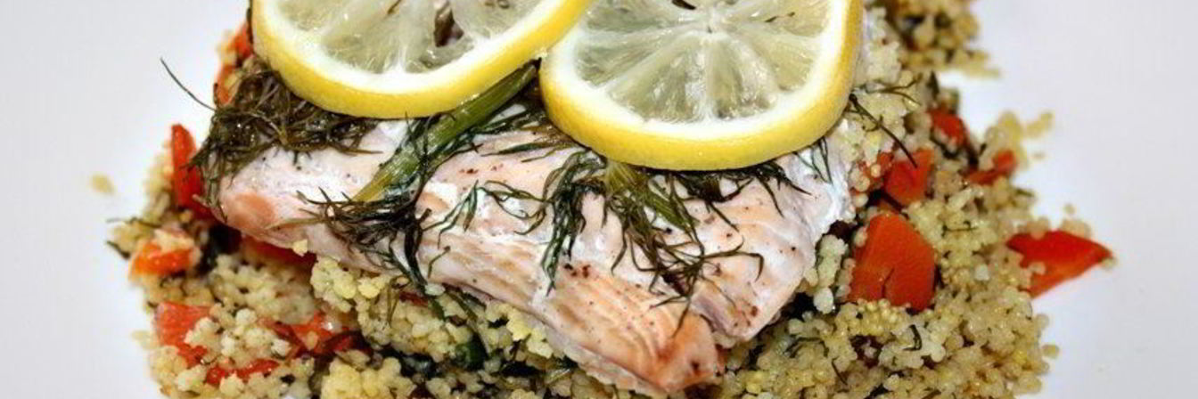 Семга на подушке из кус-куса