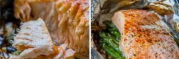 семга со спаржей в фольге