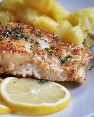 Треска в масляно-лимонном соусе