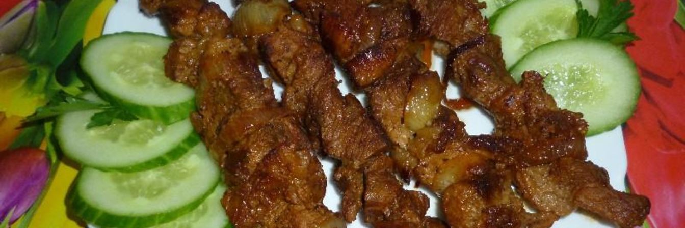 Быстрый шашлычок на сковороде