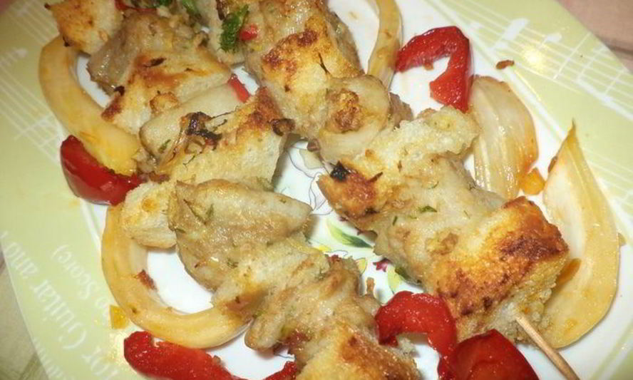 Рецепт хрустящих шашлычков с рыбкой