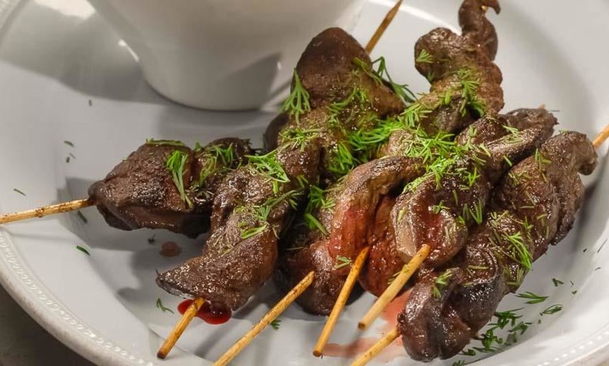 Рецепт шашлычков из говяжьей печенки