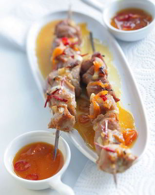 Шашлычки из индейки с чатни из апельсинов