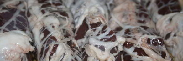 шашлычки из печени в жировой сетке