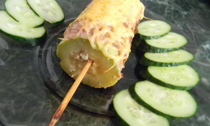 Рецепт шашлычков — кабачков с фаршем