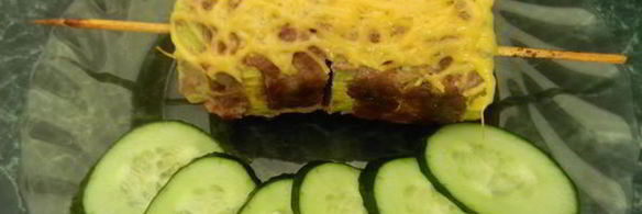 шашлычки — кабачки с фаршем