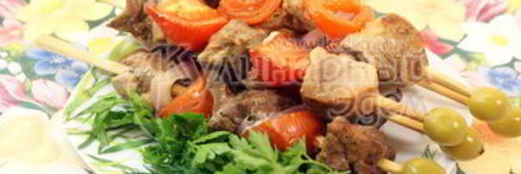 шашлычки с помидорками в лимонном маринаде