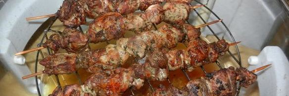 шашлычок с запечеными фаршированными репками