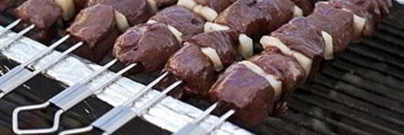 шашлык из говяжьей печени