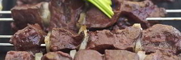 шашлык из говяжьей печени