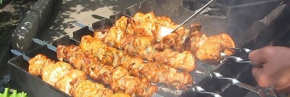 шашлык из индейки с салом