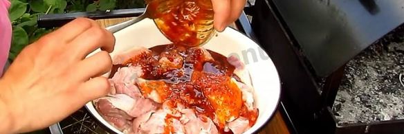 шашлык из индейки с салом