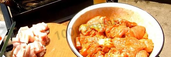 шашлык из индейки с салом