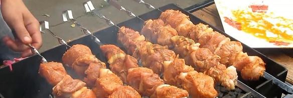 шашлык из индейки с салом