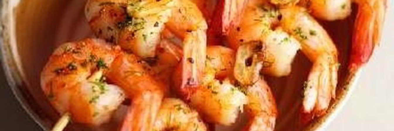 Шашлык из креветок в остром маринаде