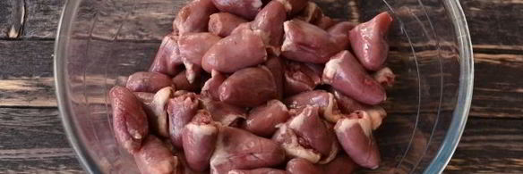 шашлык из куриных сердечек в сметане