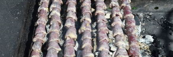 шашлык из куриных сердечек в сметане