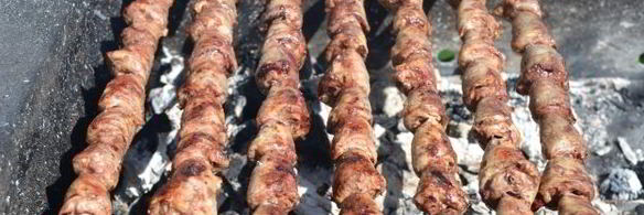 шашлык из куриных сердечек в сметане