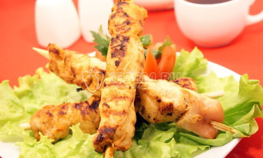 Рецепт шашлыка из курицы на сковороде гриль