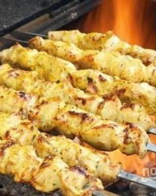 Шашлык из курицы с лимоном
