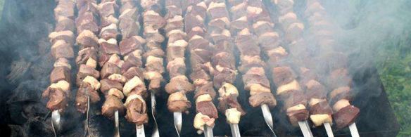 шашлык из печени с салом