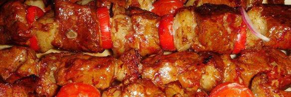 шашлык из печени с салом