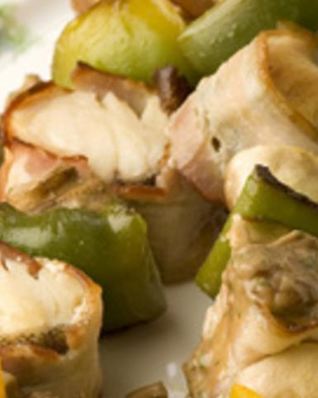 Шашлык из рыбы с грибами