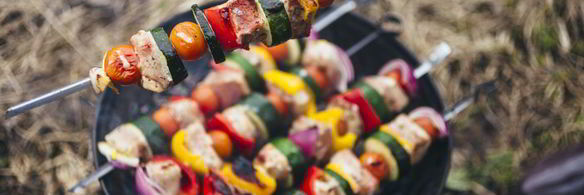 шашлык из свинины с овощами