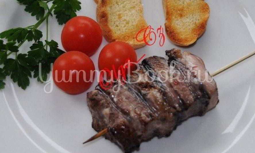 Рецепт шашлыка из свинины в ореховом маринаде с грушами