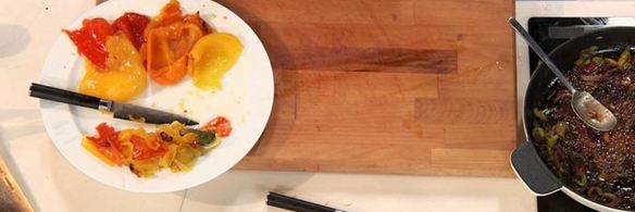 шашлык из зубатки с луковым конфитюром