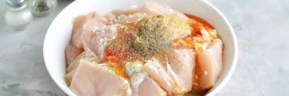 шашлык на кефире из куриного филе с овощами