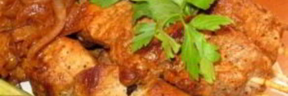 шашлык на сковороде из свинины