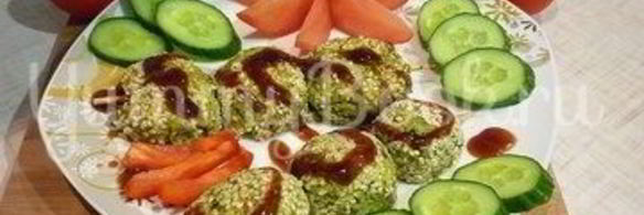 зеленые сырно-картофельные шашлычки на шпажках