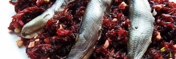 свекольный гарнир с килечкой