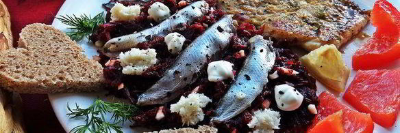 свекольный гарнир с килечкой