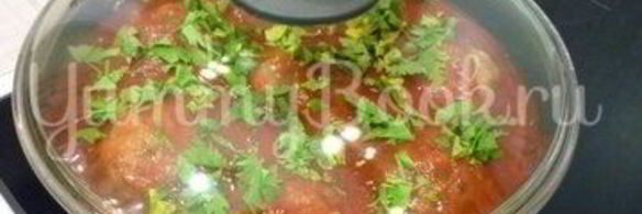 чесночные тефтели с морковью в остром соусе