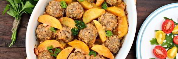 тефтели с картошкой в духовке