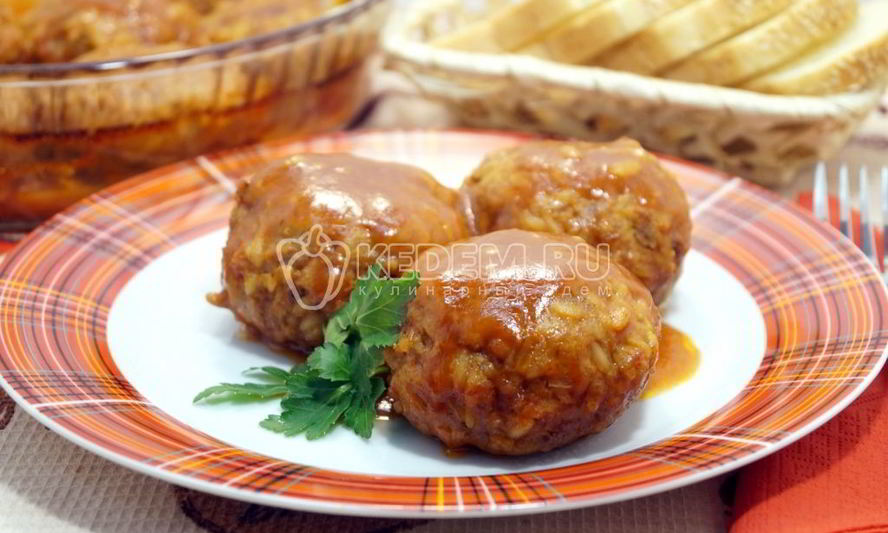 Рецепт тефтелей с рисом в духовке