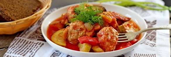 тефтели запеченные с овощами