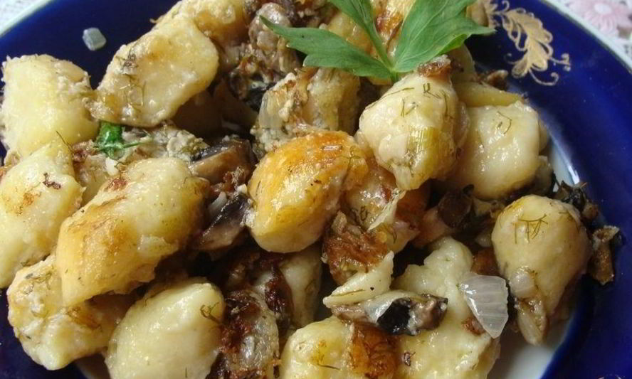 Рецепт ленивых картофельных вареников с грибами