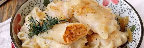 постные вареники с капустой