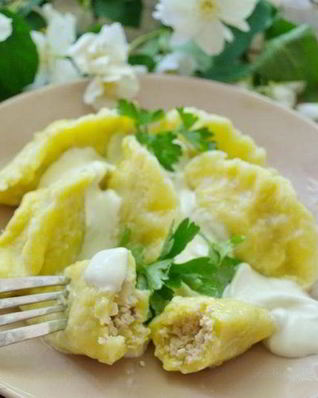 Вареники с картошкой и курицей