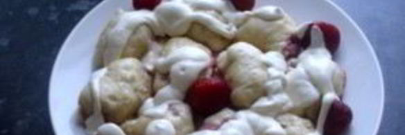 вареники с клубникой на кефире