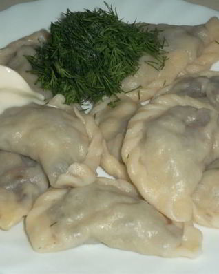 Вареники с шампиньонами