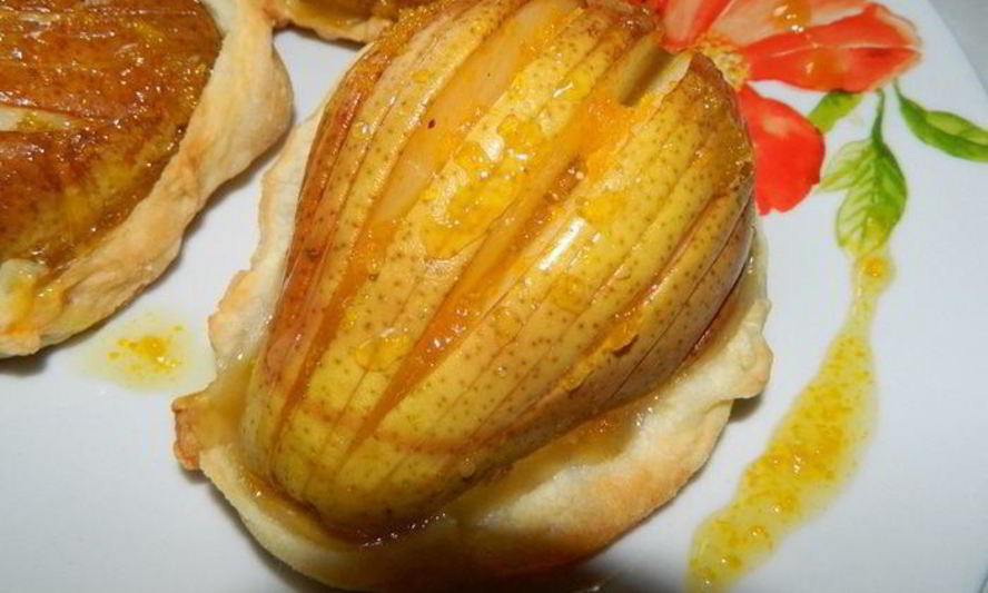 Рецепт корзинок с грушами и апельсиновым сиропом