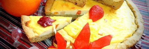 утренняя ватрушка фруктовый коктейль в творожке на песочном тесте