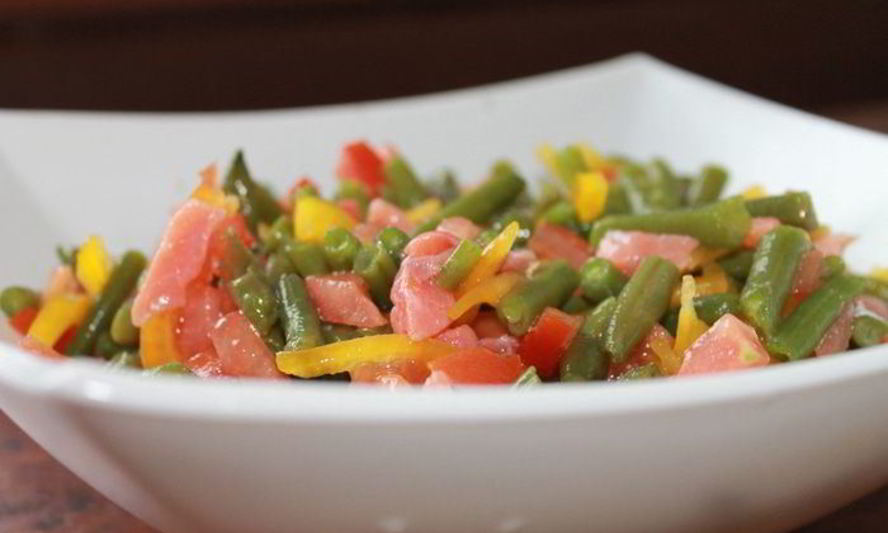 Рецепт фасолевого салата с лососем