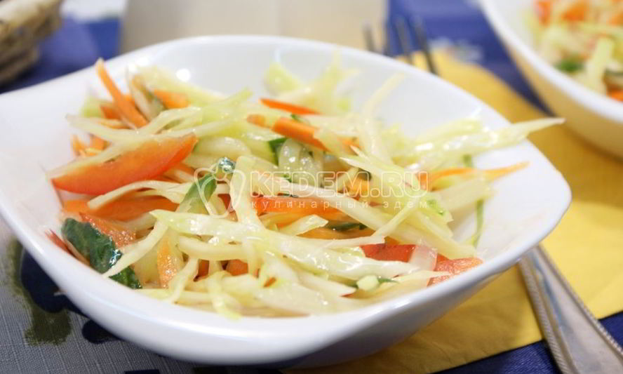 Рецепт овощного салата с капустой