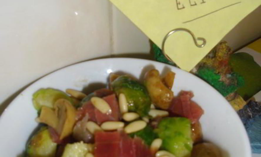 Рецепт салата брюссельская капуста с хамоном и грибами
